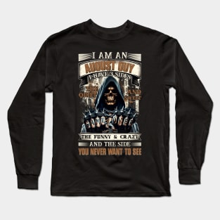 Skull I'm An April Guy I Have 3 Sides Birthday The Quiet & Sweet The Funny & Crazy Long Sleeve T-Shirt